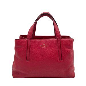 Kate Spade Red Pebbled Leather Dominique Satchel Bag
